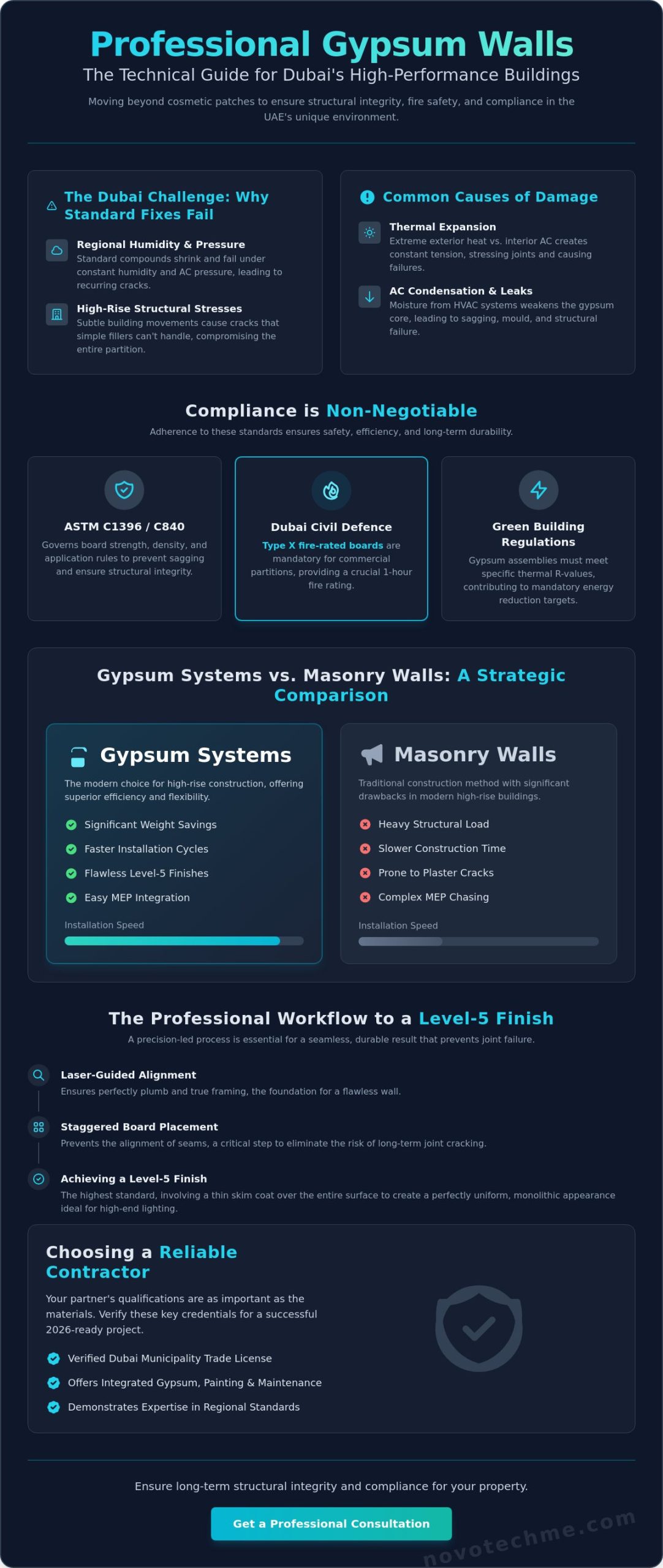 Professional Gypsum Board Wall Repair and Installation in Dubai: The 2026 Guide