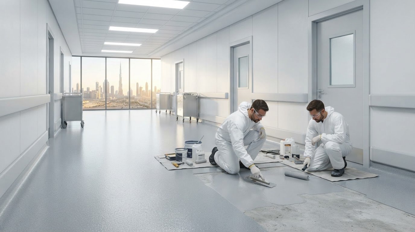Hospital Grade Epoxy Flooring Installation in Dubai